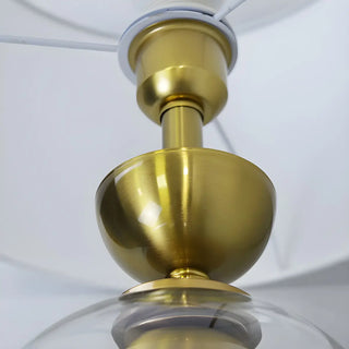 Modern White Fabric Shade Chic Glass Base Table Lamp Zawala Image - 13