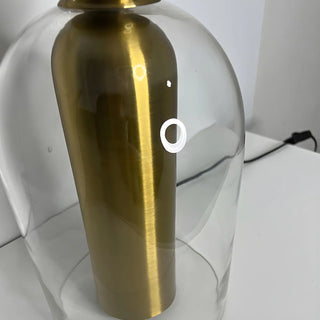 Modern White Fabric Shade Chic Glass Base Table Lamp Zawala Image - 14