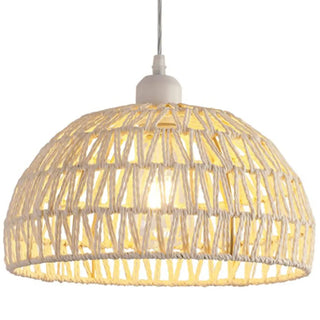 ZOWALA - Modern Natural Woven Rope Dome Pendant Light Image - 10