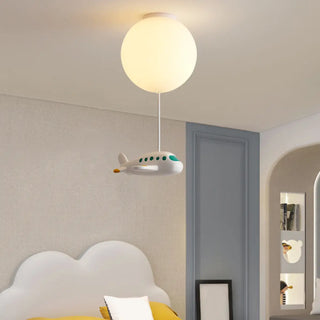 Child Room Balloon Airplane Flush Mount Ceiling Light Zawala Image - 3