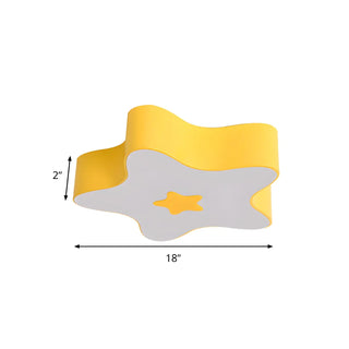 Child Room Cartoon Yellow Star Flush Mount Ceiling Lamp Zawala Image - 13