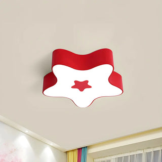 Child Room Cartoon Yellow Star Flush Mount Ceiling Lamp Zawala Image - 2