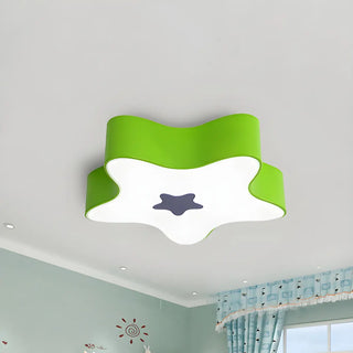 Child Room Cartoon Yellow Star Flush Mount Ceiling Lamp Zawala Image - 3