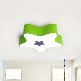 Child Room Cartoon Yellow Star Flush Mount Ceiling Lamp Zawala Image - 4