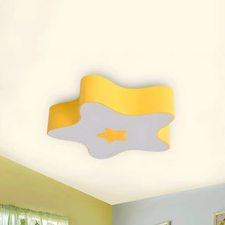 Child Room Cartoon Yellow Star Flush Mount Ceiling Lamp Zawala Image - 6