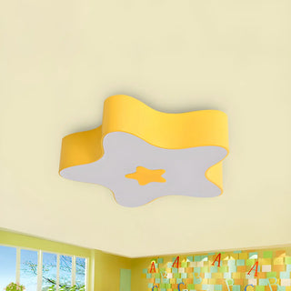 Child Room Cartoon Yellow Star Flush Mount Ceiling Lamp Zawala Image - 7