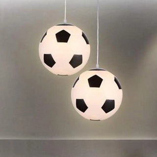 ZOWALA - Modern Children Room White Glass Soccer Ball Pendant Light Image - 1