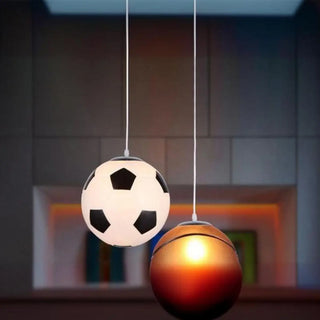 ZOWALA - Modern Children Room White Glass Soccer Ball Pendant Light Image - 2