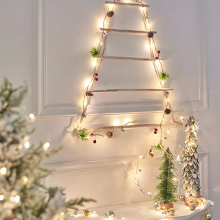 Natural Pinecone Brown String Lights with Berries Zawala Image - 1