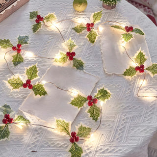 Natural Pinecone Brown String Lights with Berries Zawala Image - 11
