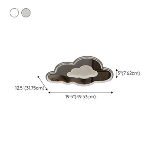 ZOWALA - Living Room Chrome Cloud LED Flush Mount Light 3 Lights #size