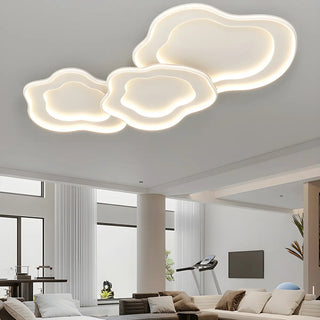 ZOWALA - Living Room Chrome Cloud LED Flush Mount Light 3 Lights Image - 2