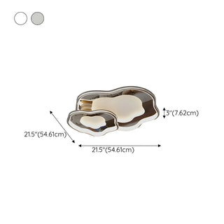 ZOWALA - Living Room Chrome Cloud LED Flush Mount Light 3 Lights Image - 21