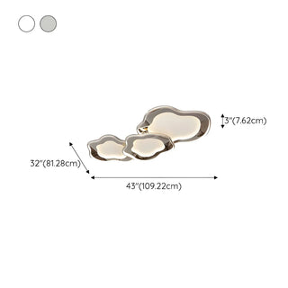 ZOWALA - Living Room Chrome Cloud LED Flush Mount Light 3 Lights Image - 22