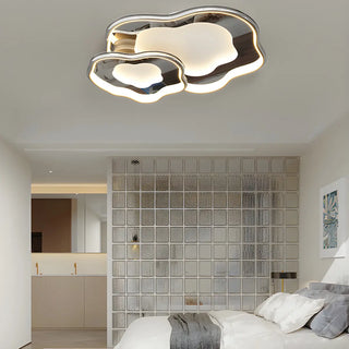 ZOWALA - Living Room Chrome Cloud LED Flush Mount Light 3 Lights Image - 3