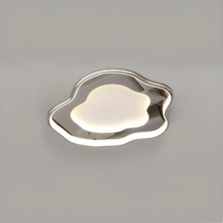 ZOWALA - Living Room Chrome Cloud LED Flush Mount Light 3 Lights Image - 7