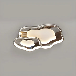 ZOWALA - Living Room Chrome Cloud LED Flush Mount Light 3 Lights Image - 8
