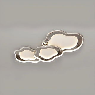 ZOWALA - Living Room Chrome Cloud LED Flush Mount Light 3 Lights Image - 9