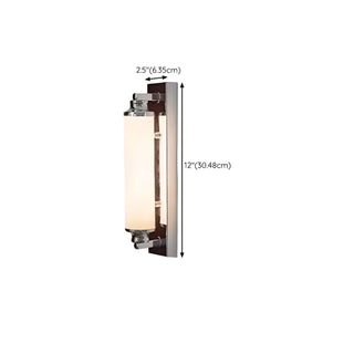 Classic Silver Cylindrical LED Vanity Wall Light Zawala #size