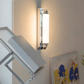 Classic Silver Cylindrical LED Vanity Wall Light Zawala Image - 3