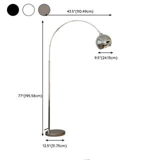 ZOWALA - Chrome Dome Adjustable Arc Floor Lamp #size