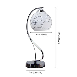 Elegant White Globe Glass Chrome Gooseneck Table Lamp Zawala #size