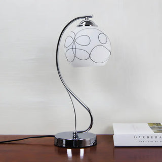 Elegant White Globe Glass Chrome Gooseneck Table Lamp Zawala Image - 3