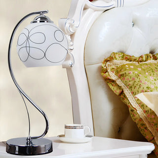 Elegant White Globe Glass Chrome Gooseneck Table Lamp Zawala Image - 4