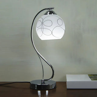 Elegant White Globe Glass Chrome Gooseneck Table Lamp Zawala Image - 5