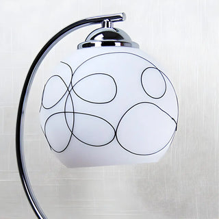 Elegant White Globe Glass Chrome Gooseneck Table Lamp Zawala Image - 6