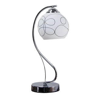 Elegant White Globe Glass Chrome Gooseneck Table Lamp Zawala Image - 8