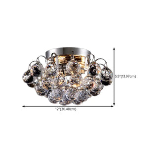 Hallway Chrome Crystal Bubble Flush Mount Ceiling Light Zawala #size