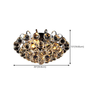 Hallway Chrome Crystal Bubble Flush Mount Ceiling Light Zawala Image - 18