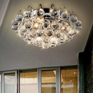 Hallway Chrome Crystal Bubble Flush Mount Ceiling Light Zawala Image - 2