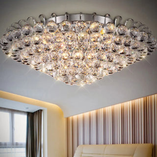 Hallway Chrome Crystal Bubble Flush Mount Ceiling Light Zawala Image - 3