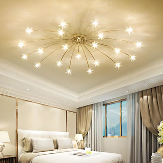 ZOWALA - Chrome Starburst Modern Semi-Flush Mount Light Image - 2