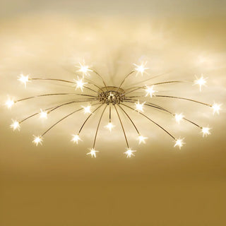 ZOWALA - Chrome Starburst Modern Semi-Flush Mount Light Image - 3