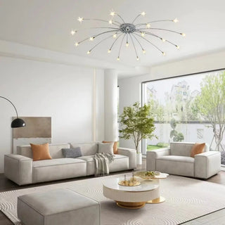 ZOWALA - Chrome Starburst Modern Semi-Flush Mount Light Image - 4