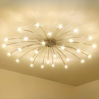 ZOWALA - Chrome Starburst Modern Semi-Flush Mount Light Image - 5