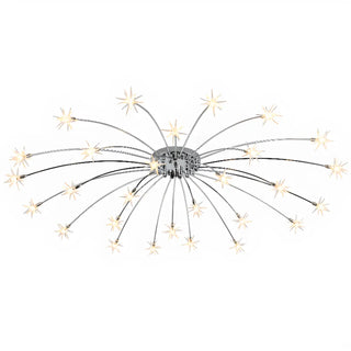 ZOWALA - Chrome Starburst Modern Semi-Flush Mount Light Image - 6