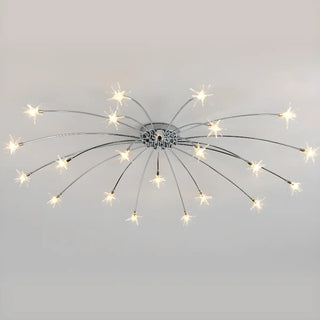 ZOWALA - Chrome Starburst Modern Semi-Flush Mount Light Image - 8