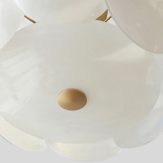 ZOWALA - Circular Glass Gold Semi-Flush Mount Ceiling Light Image - 10