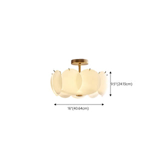 ZOWALA - Circular Glass Gold Semi-Flush Mount Ceiling Light #size