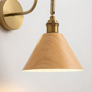 ZOWALA - Classic Gold and Dark Wood Bedroom Vanity Wall Light Image - 10