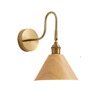 ZOWALA - Classic Gold and Dark Wood Bedroom Vanity Wall Light Image - 12