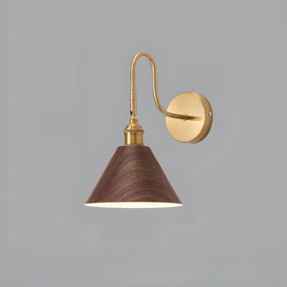 ZOWALA - Classic Gold and Dark Wood Bedroom Vanity Wall Light Image - 5