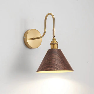 ZOWALA - Classic Gold and Dark Wood Bedroom Vanity Wall Light Image - 6