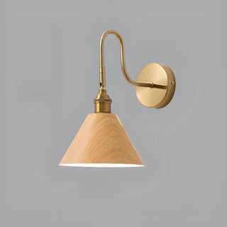 ZOWALA - Classic Gold and Dark Wood Bedroom Vanity Wall Light Image - 7