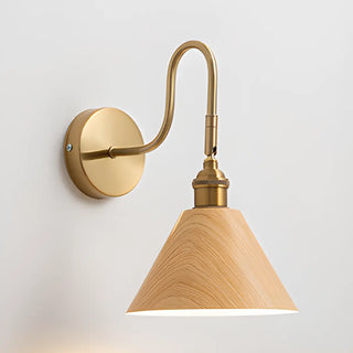 ZOWALA - Classic Gold and Dark Wood Bedroom Vanity Wall Light Image - 8