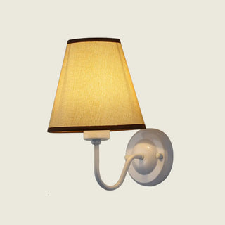 Classic Fabric Shade Black Metal Bedroom Wall Light Zawala Image - 14